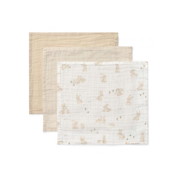 LITTLE DUTCH UBROUSKY MUŠELÍNOVÉ 3 KS BABY BUNNY - LÁTKOVÉ UBROUSKY - PŘEBALOVÁNÍ