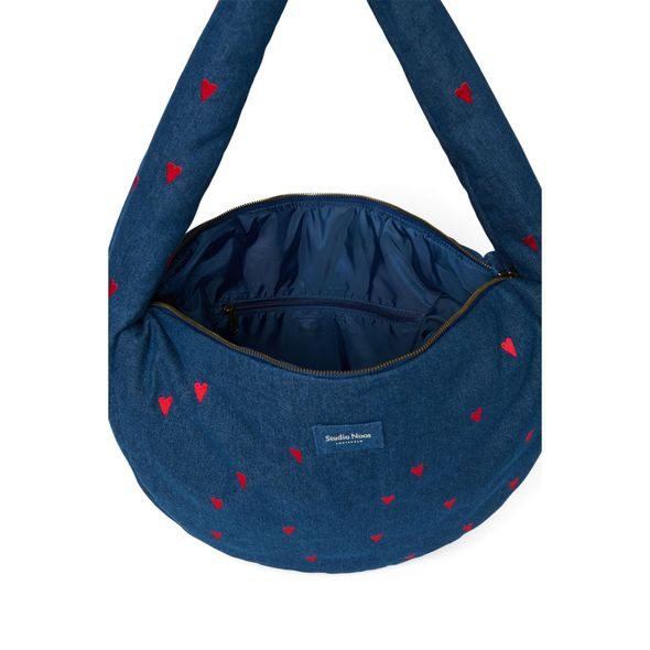 STUDIO NOOS DENIM CROSS BODY BAG | DARK BLUE RED HEARTS - DOPLŇKY - PRO MAMINKY
