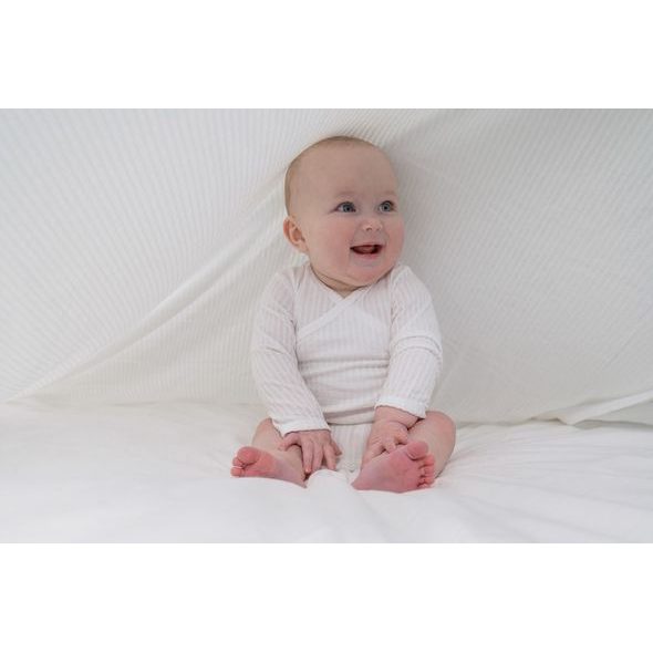 LODGER ROMPER LS SEERSUCKER CLOUD DANCER 80 - BODY - PRO DĚTI