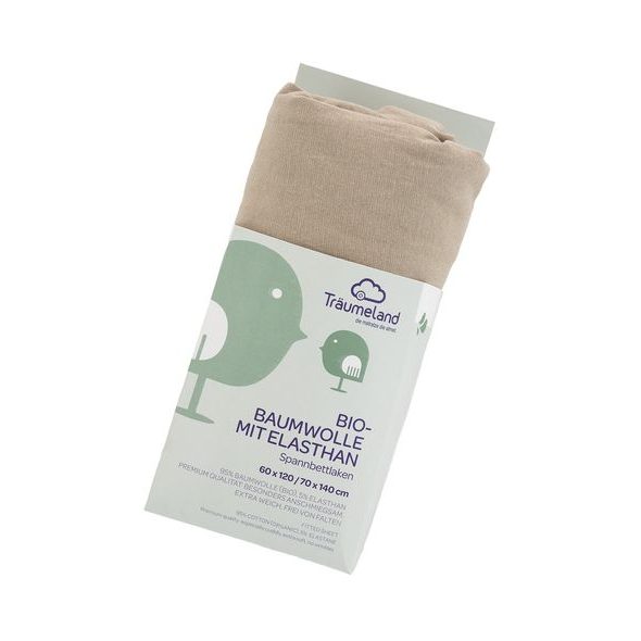 TRÄUMELAND PROSTĚRADLO BIO-BAVLNA S ELASTANEM UNI TAUPE - PROSTĚRADLA - SPINKÁNÍ