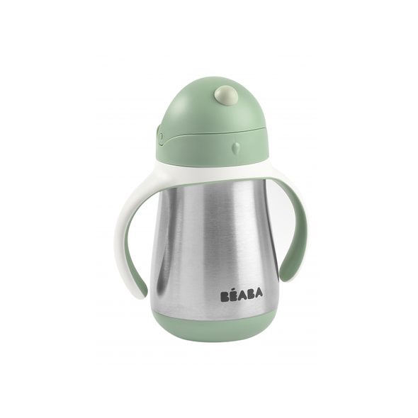 BEABA HRNEK TERMOIZOLAČNÍ S BRČKEM NEREZ 250ML SAGE GREEN - TERMOOBALY A TERMOSKY - KRMENÍ