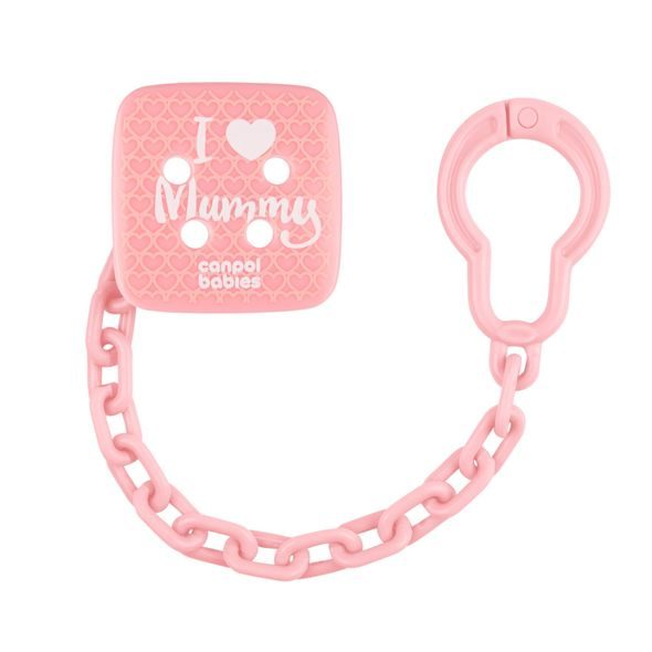 CANPOL BABIES ŘETÍZEK NA DUDLÍK I LOVE MUMMY RŮŽOVÝ - ŠIDÍTKA A DOPLŇKY - KRMENÍ