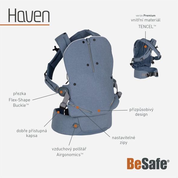 BESAFE IZI HAVEN PREMIUM LEAF CLOUD - ERGONOMICKÁ NOSÍTKA - NOŠENÍ & SPORT
