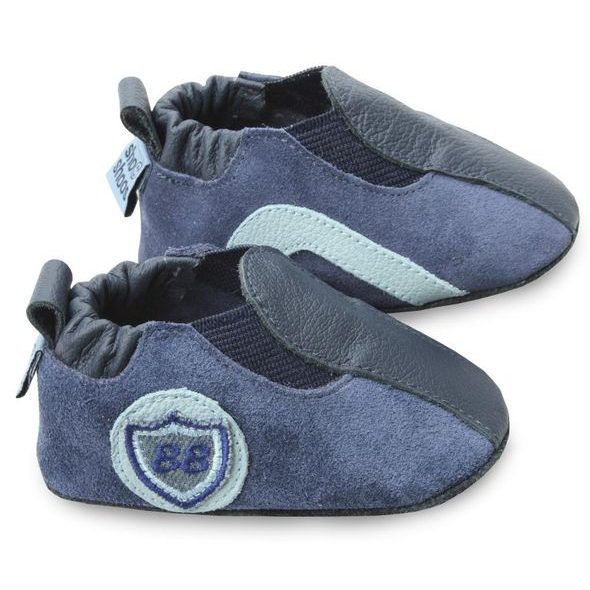 SHOOSHOOS DĚTSKÉ KOŽENÉ BOTIČKY BLUE/SUEDE/88 BADGE - BOTIČKY - PRO DĚTI