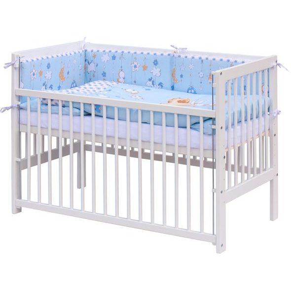 SCARLETT POSTÝLKA 120X60CM S KOMPLETNÍ VÝBAVOU SCARLETT GRISI MODRÁ - DŘEVĚNÉ POSTÝLKY - SPINKÁNÍ