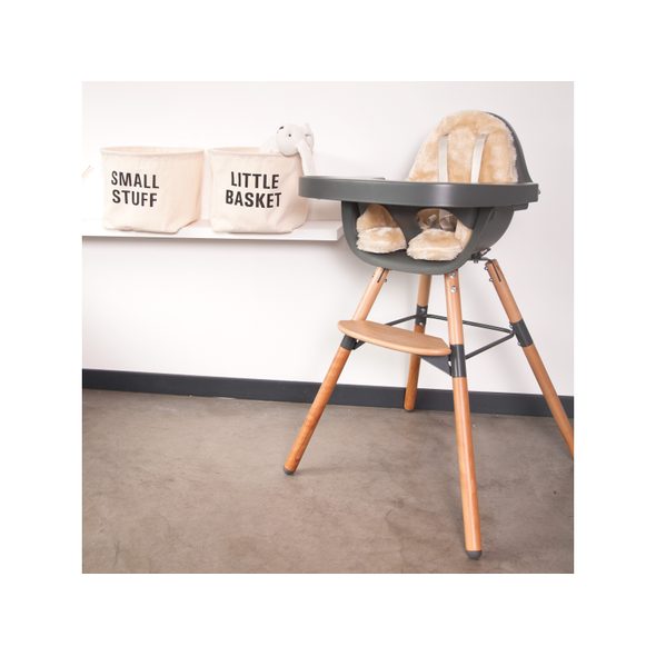 CHILDHOME ŽIDLIČKA 2V1 EVOLU 2 NATURAL / ANTHRACITE - JÍDELNÍ ŽIDLIČKY DŘEVĚNÉ - KRMENÍ