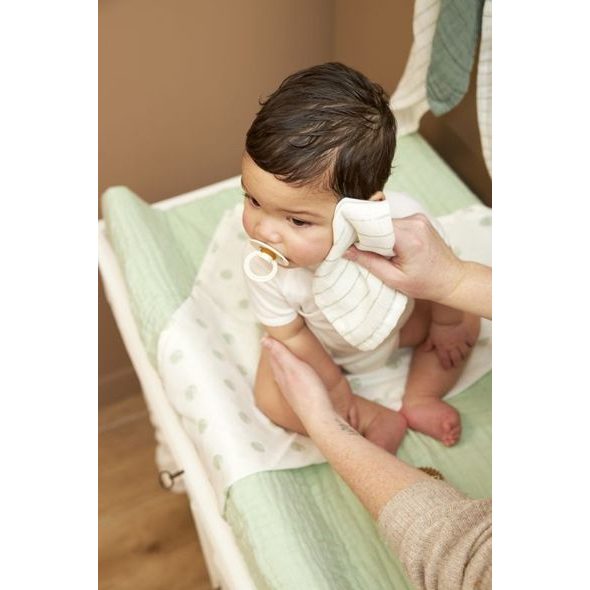 MEYCO MUŠELÍNOVÁ PLENA-ŽÍNKA 3-BALENÍ - DOT STRIPE SOFT GREEN - LÁTKOVÉ PLENY ALL IN ONE - PŘEBALOVÁNÍ