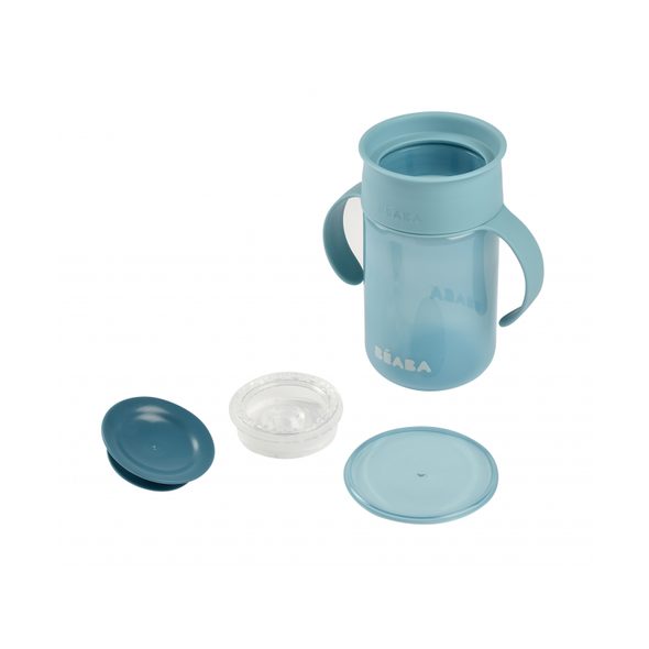 BEABA HRNEK TRÉNOVACÍ 360° BLUE 340 ML 12M+ - DĚTSKÉ HRNEČKY - KRMENÍ