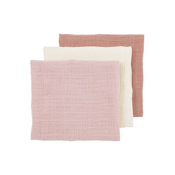 MEYCO MUŠELÍNOVÉ PLENY 3-BALENÍ - SOFT ROSE/ROSE/NATURAL - LÁTKOVÉ PLENY ALL IN ONE - PŘEBALOVÁNÍ