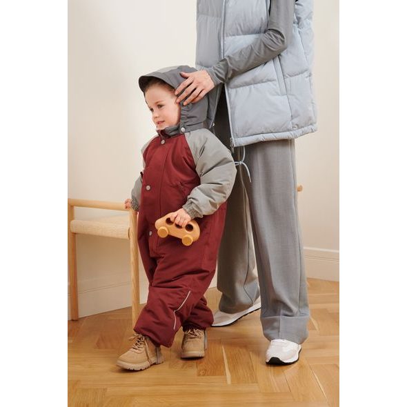 LEOKID ZIMNÍ KOMBINÉZA COLOR BLOCK REDWOOD VEL. 12 - 18 MĚSÍCŮ (VEL. 80) - ZIMNÍ KOMBINÉZY - PRO DĚTI