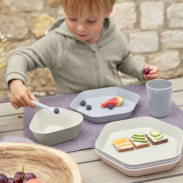 LÄSSIG BOWL GEO WARM GREY - MISKY, TALÍŘKY A PODLOŽKY - KRMENÍ