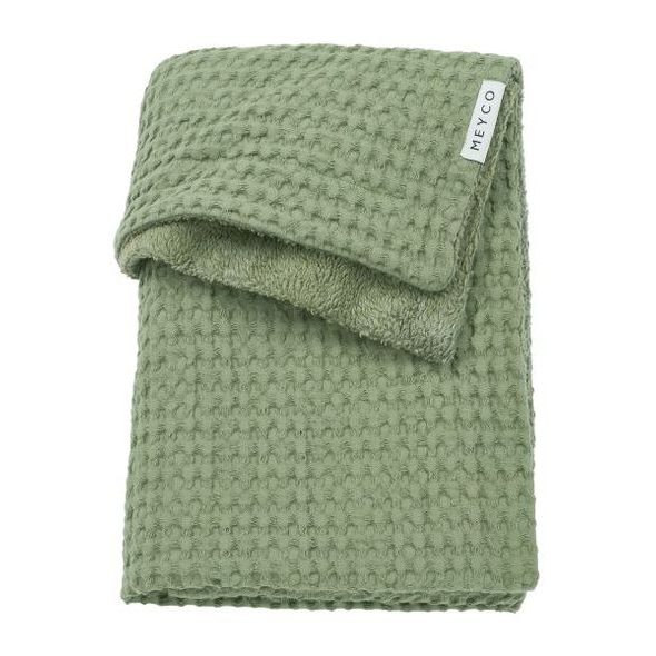 MEYCO DEKA WAFFLE TEDDY FLEECE - OLIVE GREEN - DĚTSKÉ DEKY PRO MIMINKA - SPINKÁNÍ