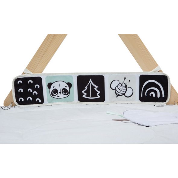 TINY LOVE HRACÍ DEKA S DŘEVĚNOU HRAZDOU BLACK & WHITE - HRACÍ DEKY - PRO DĚTI