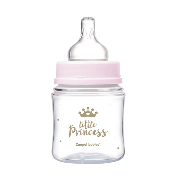 CANPOL BABIES LAHEV SE ŠIROKÝM HRDLEM ROYAL BABY 120ML RŮŽOVÁ - KOJENECKÉ LAHVE - KRMENÍ