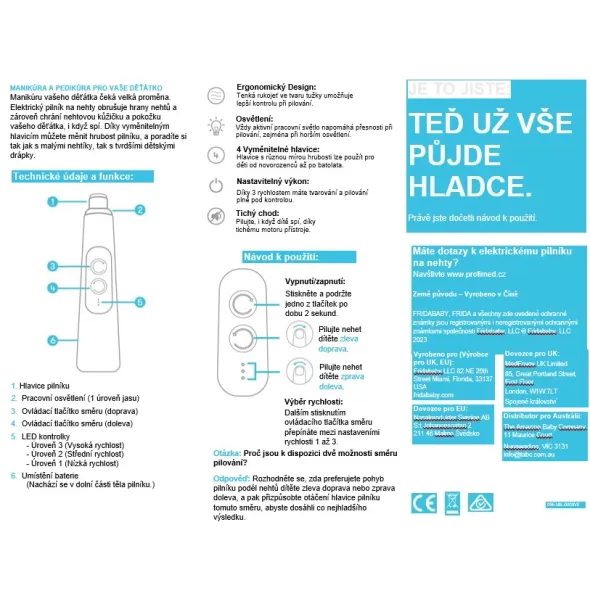 FRIDABABY ELECTRIC NAIL BUFFER, ELEKTRICKÝ PILNÍK NA DĚTSKÉ NEHTY - PÉČE O NEHTY - KOUPÁNÍ A ZDRAVÍ