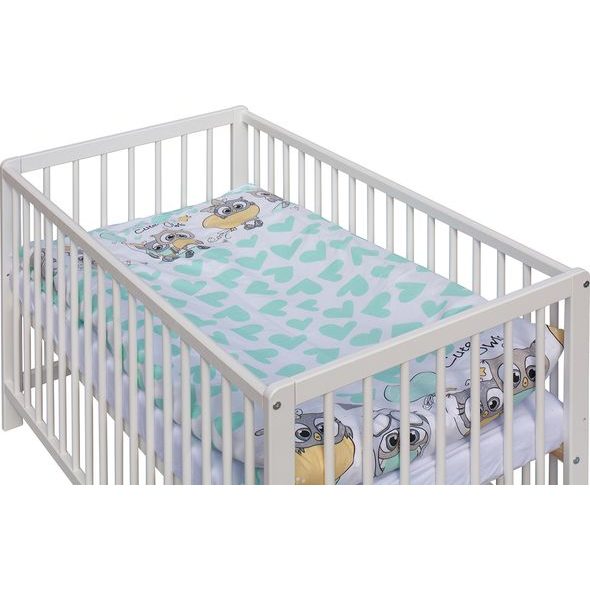 SCARLETT DĚTSKÁ POSTÝLKA S KOMPLETNÍ VÝBAVOU SCARLETT KULÍŠEK 120 X 60 CM - ZELENÁ - DŘEVĚNÉ POSTÝLKY - SPINKÁNÍ