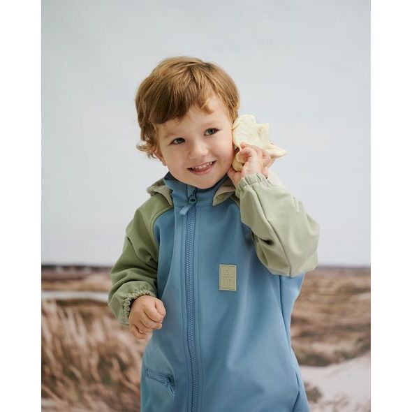 LEOKID SOFTSHELLOVÝ OVERAL COLOR BLOCK BLUE CAPE VEL. 12 - 18 MĚSÍCŮ (VEL. 80) - OVERALY - PRO DĚTI