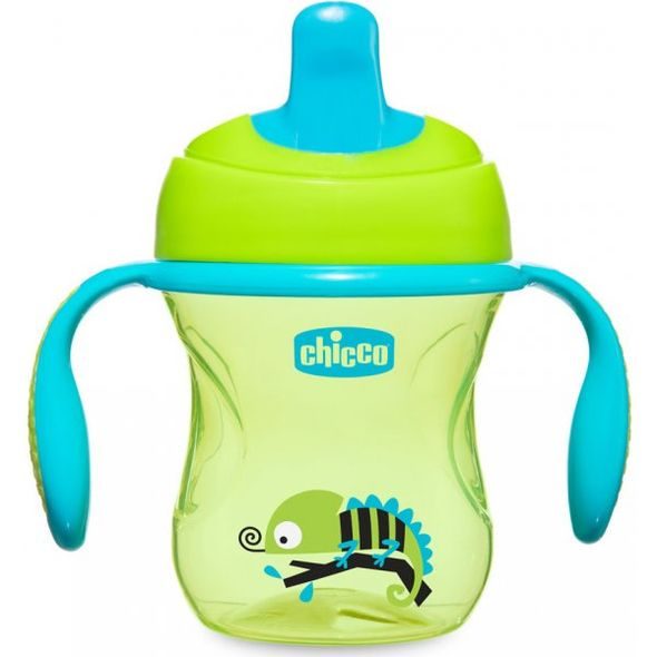 CHICCO HRNEČEK TRÉNUJEME S DRŽADLY 200ML ZELENÝ 6M+ - DĚTSKÉ HRNEČKY - KRMENÍ