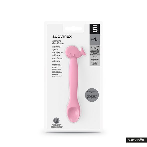 SUAVINÉX SILIKONOVÁ LŽIČKA RYBIČKA - RŮŽOVÁ - LŽIČKY A PŘÍBORY - KRMENÍ