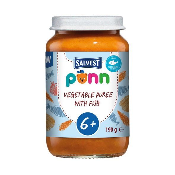 SALVEST PÕNN TRESKA SE ZELENINOVÝM PYRÉ (190 G) - MASO/ZELENINA - KRMENÍ