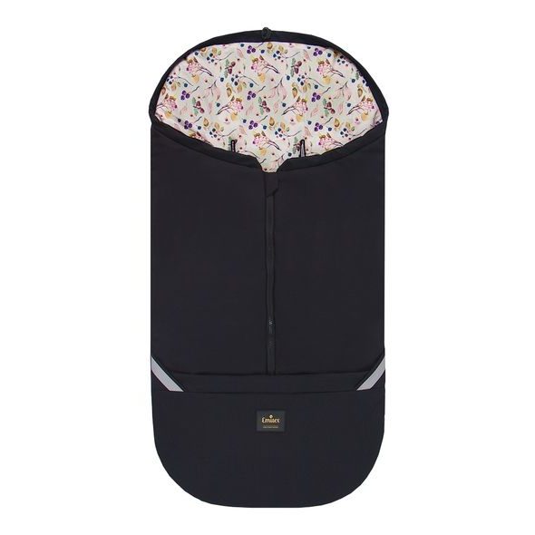 EMITEX FUSAK 2V1 COCOON SOFTSHELL BLACK + AUTUMN BERRIES - FUSAKY DO KOČÁRKU - KOČÁRKY A PŘÍSLUŠENSTVÍ