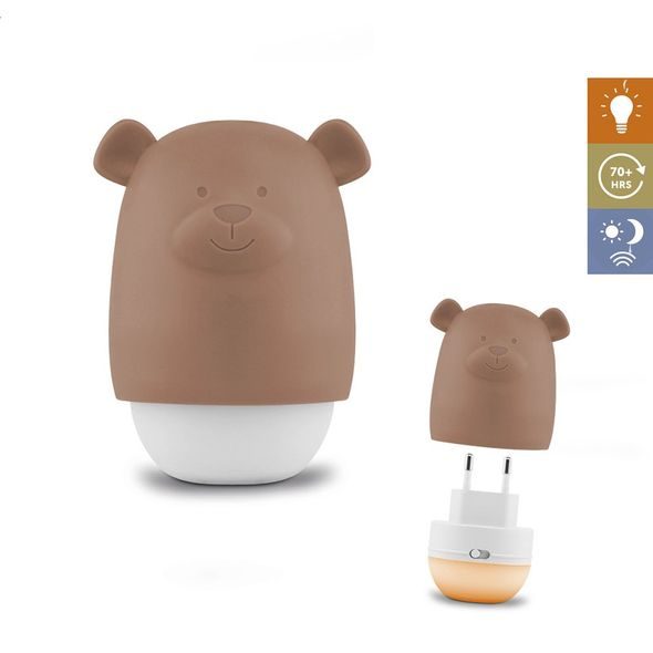 ZAZU MEDVÍDEK BENNY TERAKOTA - NOČNÍ SVĚTLO SE SENZOREM SOUMRAKU - NOČNÍ SVĚTLA - SPINKÁNÍ