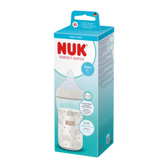 NUK PERFECT MATCH LÁHEV SKLO S KONTROLOU TEPLOTY 230 ML - KOJENECKÉ LAHVE - KRMENÍ
