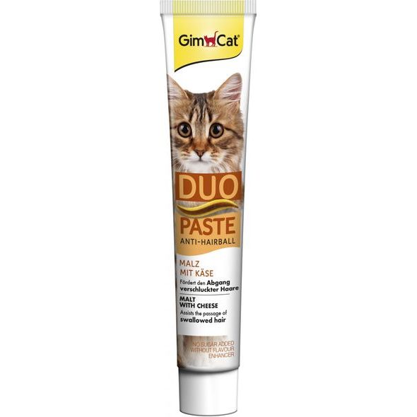 GIMBORN GIMCAT ANTI-HAIRBALL DUO PASTA SE SÝREM A MALTOZOU 50 G - PAŠTIKY PRO KOČKY - CHOVATELSKÉ POTŘEBY MALVÍKZOO