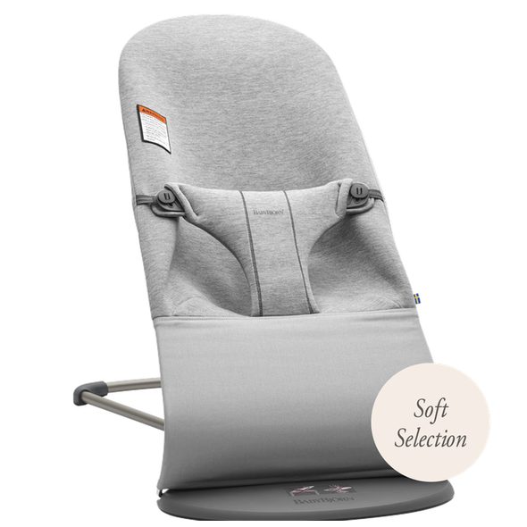BABYBJÖRN LEHÁTKO BALANCE BLISS LIGHT GREY 3D JERSEY, TMAVĚ ŠEDÁ KONSTRUKCE - LEHÁTKA A HOUPADLA - SPINKÁNÍ