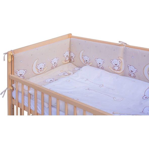 SCARLETT DĚTSKÁ POSTÝLKA S KOMPLETNÍ VÝBAVOU SCARLETT 120 X 60 CM - TORO - BÉŽOVÁ - DŘEVĚNÉ POSTÝLKY - SPINKÁNÍ