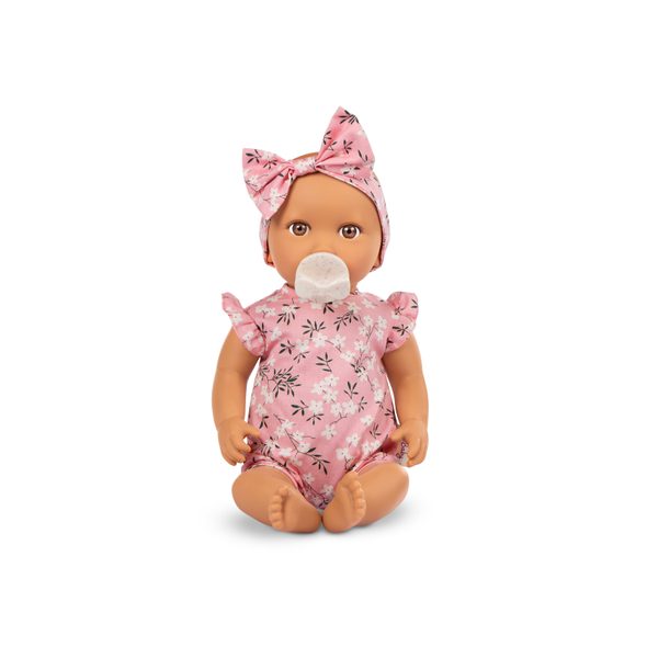 LULLA BABY PANENKA 35 CM V OVERALU S ČELENKOU FLORAL PINK - PANENKY - PRO DĚTI