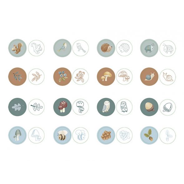 LITTLE DUTCH RAZÍTKA SAMOBARVICÍ 16 KS FOREST FRIENDS - LITTLE DUTCH - PRO DĚTI