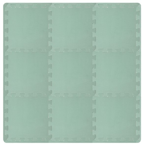 RIALTO BABY HRACÍ PODLOŽKA PUZZLE S OKRAJEM LIGHT GREEN 92X92 CM - HRACÍ PODLOŽKY NA ZEM - SPINKÁNÍ
