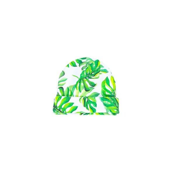 ENIE BABY DĚTSKÁ ČEPICE S OHYBEM 3-6M TROPICAL LEAVES - ČEPIČKY A KLOBOUČKY - PRO DĚTI