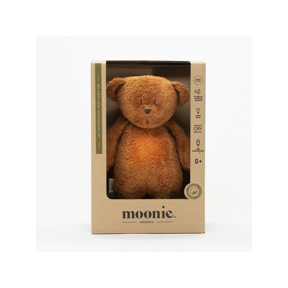 MOONIE USÍNÁČEK MEDVĚD 2.0 ORGANIC CARAMEL - USÍNÁČCI ŠUMÍCÍ / S TLUKOTEM - PRO DĚTI