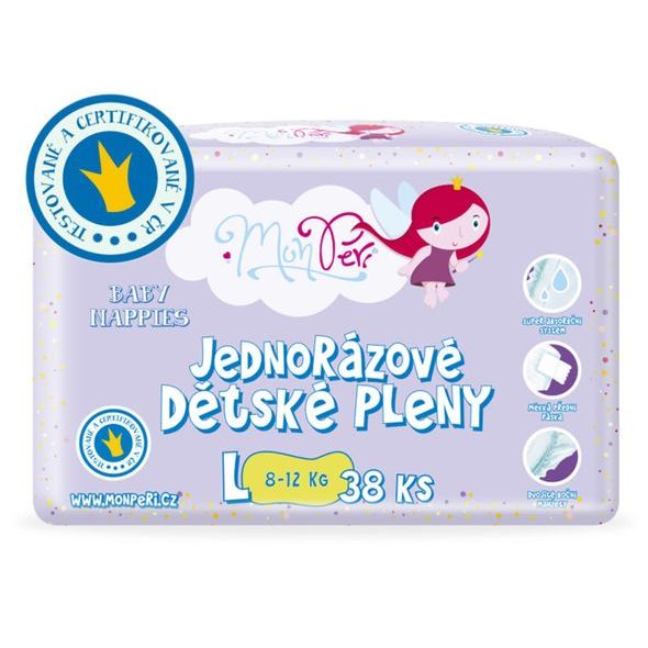 MONPERI PLENY L - 38KS - JEDNORÁZOVÉ PLENY - VŠETKO NA PREBAĽOVANIE