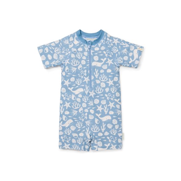 LITTLE DUTCH PLAVKY KRÁTKÝ RUKÁV OCEAN SEA LIFE BLUE VEL. 74/80 - KOJENECKÉ PLAVKY - KOUPÁNÍ A ZDRAVÍ