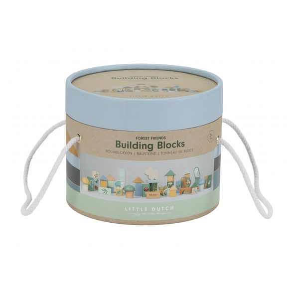 LITTLE DUTCH KOSTKY DŘEVĚNÉ 50 KS V TUBĚ FOREST FRIENDS - KOSTKY - PRO DĚTI