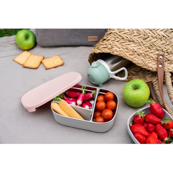 BEABA SVAČINOVÝ BOX NEREZ VELVET GREY / DUSTY ROSE - KRABIČKY NA SVAČINU - KRMENÍ
