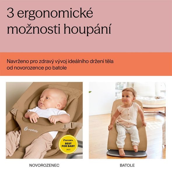 ERGOBABY EVOLVE LEHÁTKO MESH CAMEL - LEHÁTKA A HOUPADLA - SPINKÁNÍ