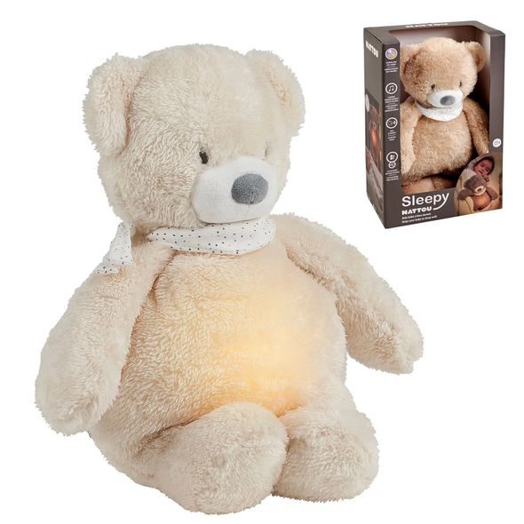 NATTOU USÍNAČEK PLYŠOVÝ HUDEBNÍ SE SVĚTÝLKEM A SENZOREM PLÁČE 4V1 SLEEPY BEAR 0M+ - USÍNÁČCI MAZLÍCÍ - PRO DĚTI