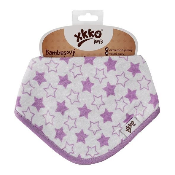 KIKKO BAMBUSOVÝ SLINTÁČEK XKKO BMB LITTLE STARS LILAC - BRYNDÁKY - KRMENÍ