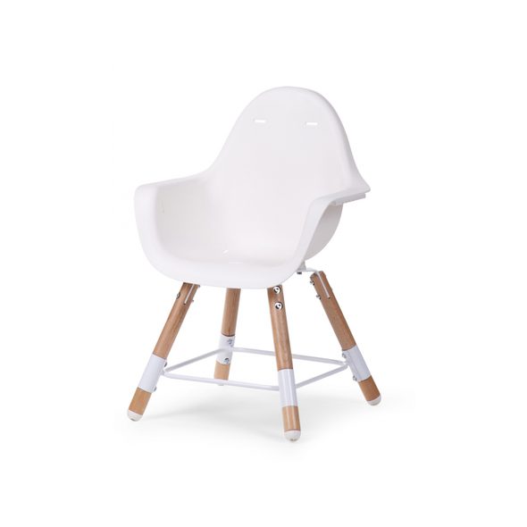 CHILDHOME ŽIDLIČKA 2V1 EVOLU 2 NATURAL / WHITE - JÍDELNÍ ŽIDLIČKY DŘEVĚNÉ - KRMENÍ