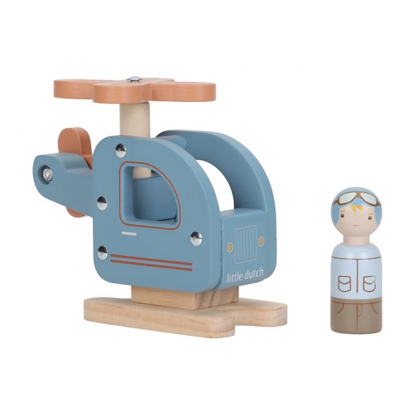 LITTLE DUTCH HELIKOPTÉRA DŘEVĚNÁ - LITTLE DUTCH - PRO DĚTI