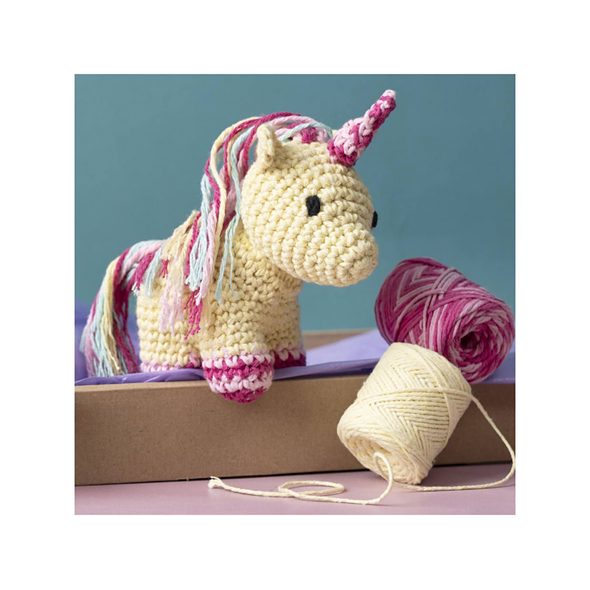 CREATIV COMPANY SADA NA HÁČKOVÁNÍ AMIGURUMI JEDNOROŽEC - NAVLÉKÁNÍ - PRO DĚTI