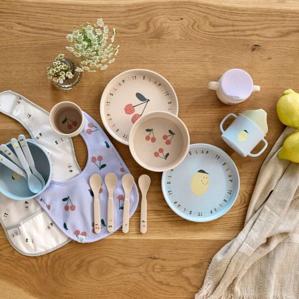 LÄSSIG BABIES DISH SET PP/CELLULOSE HAPPY FRUITS CHERRY - MISKY, TALÍŘKY A PODLOŽKY - KRMENÍ