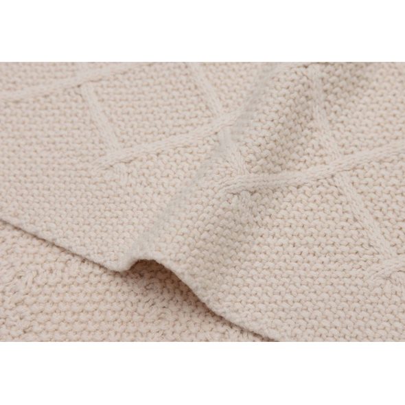 JOLLEIN DEKA 75X100CM CHECK KNIT OATMEAL - DĚTSKÉ DEKY PRO MIMINKA - SPINKÁNÍ