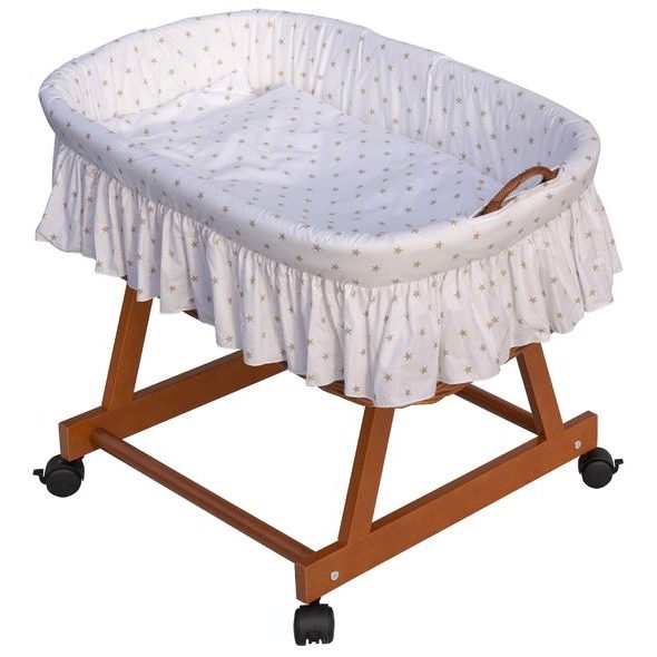 SCARLETT PROUTĚNÝ KOŠÍK NA MIMINKO HVĚZDIČKA BÉŽOVÁ - KOŠÍKY A KOLÉBKY - SPINKÁNÍ