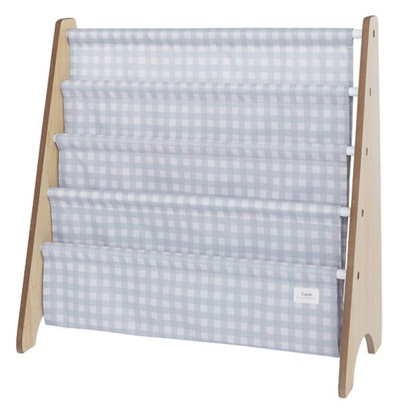 3 SPROUTS STOJAN NA KNÍŽKY RECYCLED GINGHAM/BLUE - DEKORACE A POLIČKY - SPINKÁNÍ