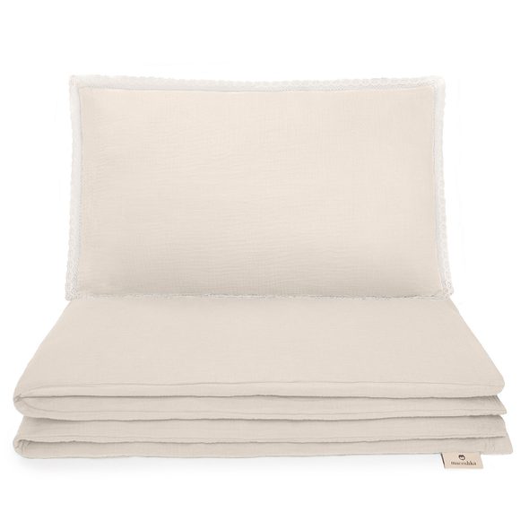 MACESHKA MUŠELÍNOVÉ POVLEČENÍ NATURE S OZDOBNÝM OKRAJEM - POVLEČENÍ DO POSTÝLKY - SPINKÁNÍ